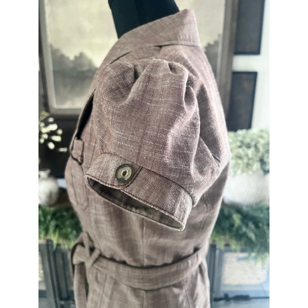A. Byer Office Siren Short Sleeve Belted Blazer Jacket Puff Sleeve Utility Top M - Picture 5 of 6